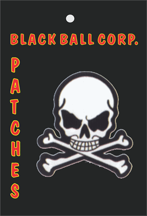 PATCH - WHITE SKULL & CROSSBONES Embroidered Patch