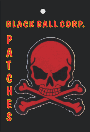 PATCH - RED SKULL & CROSSBONES Embroidered Patch