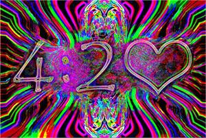 420 Neon - Non Flocked Blacklight Poster Image
