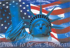 STATUE OF LIBERTY PROUD TO BE AN AMERICAN POSTER - 36" X 24"