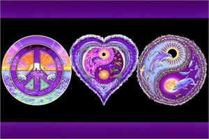 Peace, Love & Happiness - Non Flocked Blacklight Poster Image