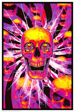 Hyper Skull - Non Flocked Blacklight Poster - 24" X 36"