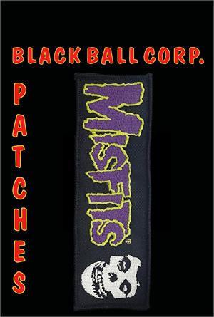 Misfits Purple & Green Logo Super Strip - Embroidered Patch - 6"x2" - image