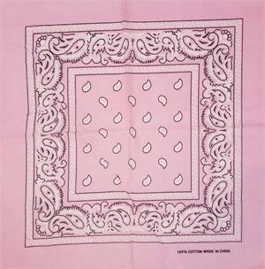 Paisley Bandana Pink 21" x 21" - Cotton Image