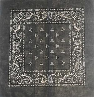 Dark Grey Bandana Green 21" x 21" - Cotton image