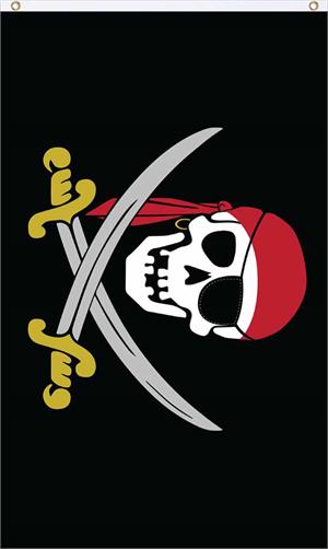 Jolly Roger Classic Pirate Fly Flag 3' x 5' Jolly Roger Classic Pirate Fly Flag Image