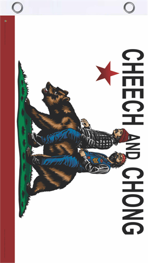 Cheech And Chong Cali Bear Fly Flag Image