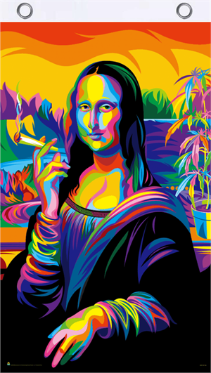 Mona Lisa Joint Blacklight Reactive Fly Flag Image