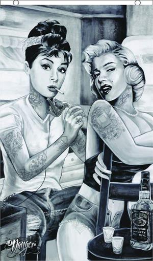 Marilyn & Audrey Tattoo by: James Danger Harvey Fly Flag Image