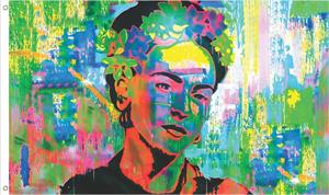 Frida Kahlo Blacklight Reactive Fly Flag Image