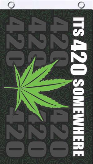 It's 420 Somewhere Fly Flag Image