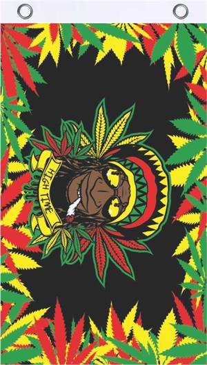Rasta Dude Blacklight Reactive Fly Flag Rasta Dude Blacklight Reactive Fly Flag Image