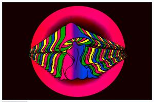 Mushroom Girl - Non Flocked Blacklight Poster Image