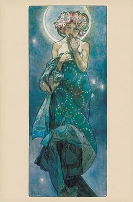 ALPHONSE MUCHA MOON POSTER - 24" X 36"