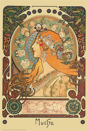 Alphonse Mucha - Zodiac Art Poster Image