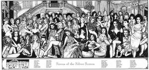 SIRENS OF THE SILVER SCREEN - HOWARD TEMAN POSTER - 36" X 19"