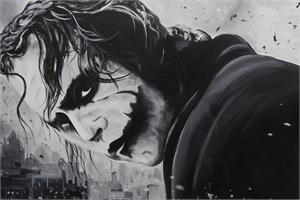 Joker Black & White Poster - 36" x 24"