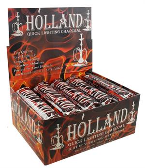 HOLLAND QUICK LIGHTING CHARCOAL -100 ROUND TABLETS - 40 MM- 1.55"