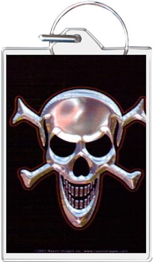 Skull & Crossbones Metallic Keychain Image