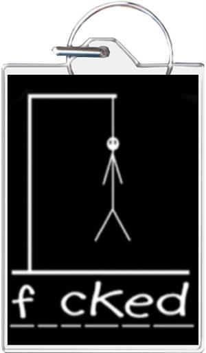 F*cked Hangman Keychain Clear Background Image