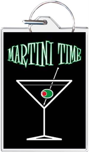 Martini Time Keychain Clear Background Image