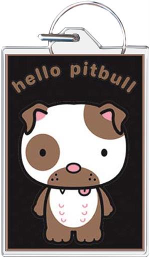 Hello Pitbull Keychain Clear Background Image