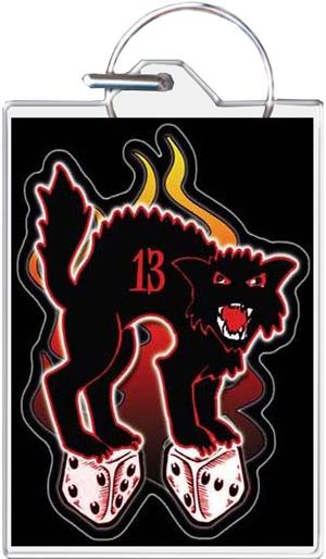 Black Cat 13 Keychain Clear Background Image