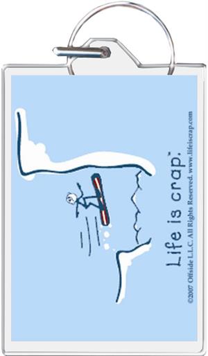 Life Is Crap - Snowboarding Keychain Clear Background Image