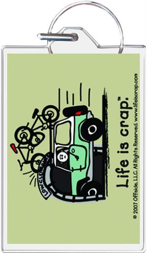 Life Is Crap - Overpass Bike Keychain Clear Background Image
