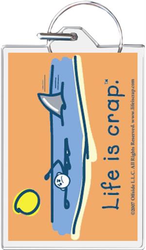 Life Is Crap - Swimming Keychain Clear Background Image