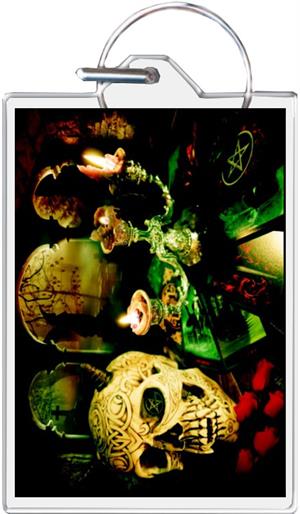 Sinner's Flames - By: Avelina Demoray - Keyring Black Background Image