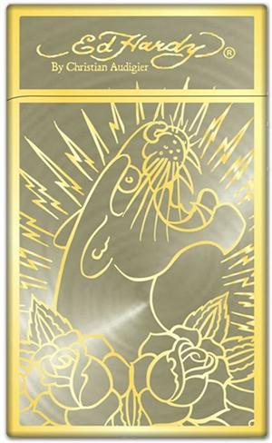 Ed Hardy Enzo Gold Plated "Panther" Electronic Torch Lighter