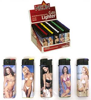 NEON ELECTRONIC GIRL WRAP LIGHTER - 50 CT.