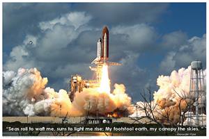 Space Shuttle Blastoff Educational Poster Image