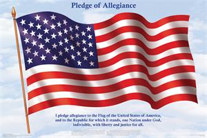 Pledge of Allegiance Educational Poster 36x24 Pledge of Allegiance Educational Poster Image