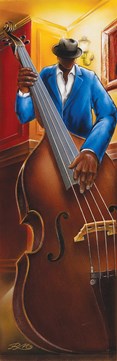 Jazz III Bass Slim Print by: Magrini - 12" x 36"