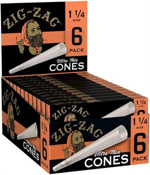 Zig-Zag Ultra-Thin Cones Display 1 1/4 Size - 24 Packs Image