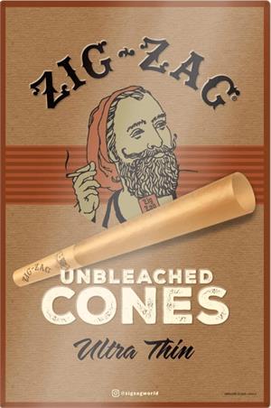 Zig-Zag Tin Sign - Unbleached Cones 12" x 18" Image