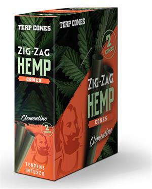 Zig Zag Terpene Infused Hemp Cones - Clementine - 15pk Display Image