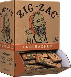Zig-Zag Unbleached Rolling Papers 1 1/4 - Promo Display Image