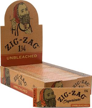 Zig-Zag Unbleached Rolling Papers 1 1/4 - 24 Booklet Box Image
