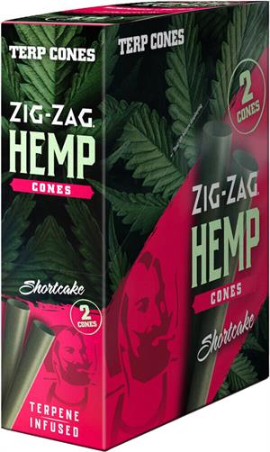 Zig Zag Terpene Infused Hemp Cones - Shortcake - 15pk Display - 2 Cones per Pack Image