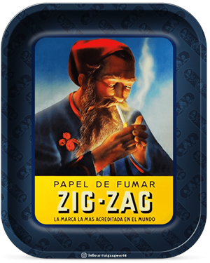 Zig-Zag Large Vintage Blue Rolling Tray Image
