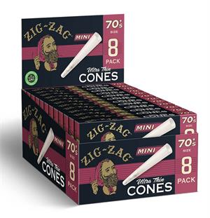 Zig-Zag Ultra Thin Mini Cones 70's Size - 18 Packs Image