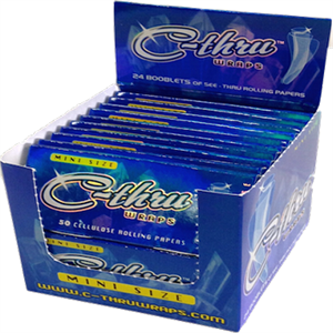 C-THRU WRAPS - Clear Rolling Papers - Mini Size - 24pk/24cs