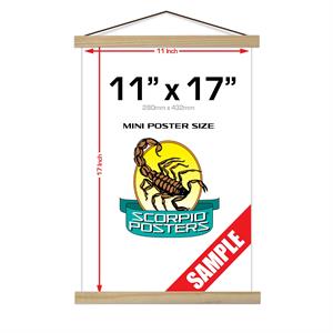 12" Pine Wood Poster Hanger - Natural Image