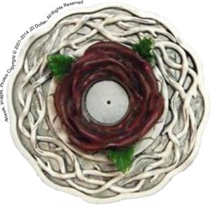 Rose Round Polyresin Incense Burner image
