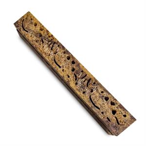 Soapstone Incense Box - Natural Brown Carved image