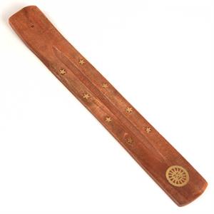 Incense Ash Catcher - Brass Inlay - 10" - Sun with Stars Image