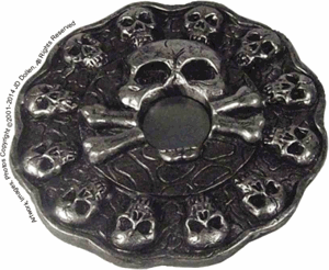 SKULLS ROUND INCENSE BURNER/ASHCATCHER